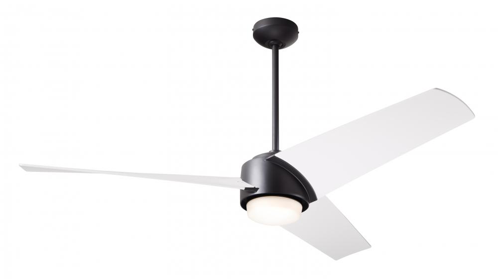 Ambit DC Fan- Matte Black Finish; 56" Matte White Blades; 17W LED (Matte Black Trim)