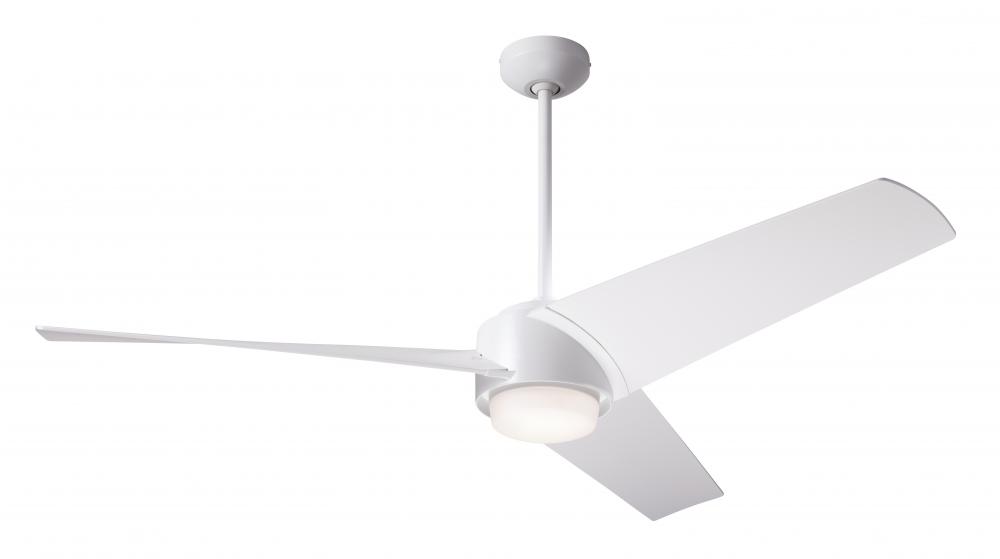 Ambit DC Fan- Matte White Finish; 56" Matte White Blades; 17W LED (Matte White Trim)