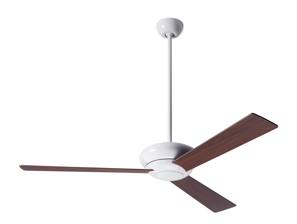 Altus Fan; Gloss White Finish; 52" Mahogany Blades; No Light; Fan Speed and Light Control (3-wir