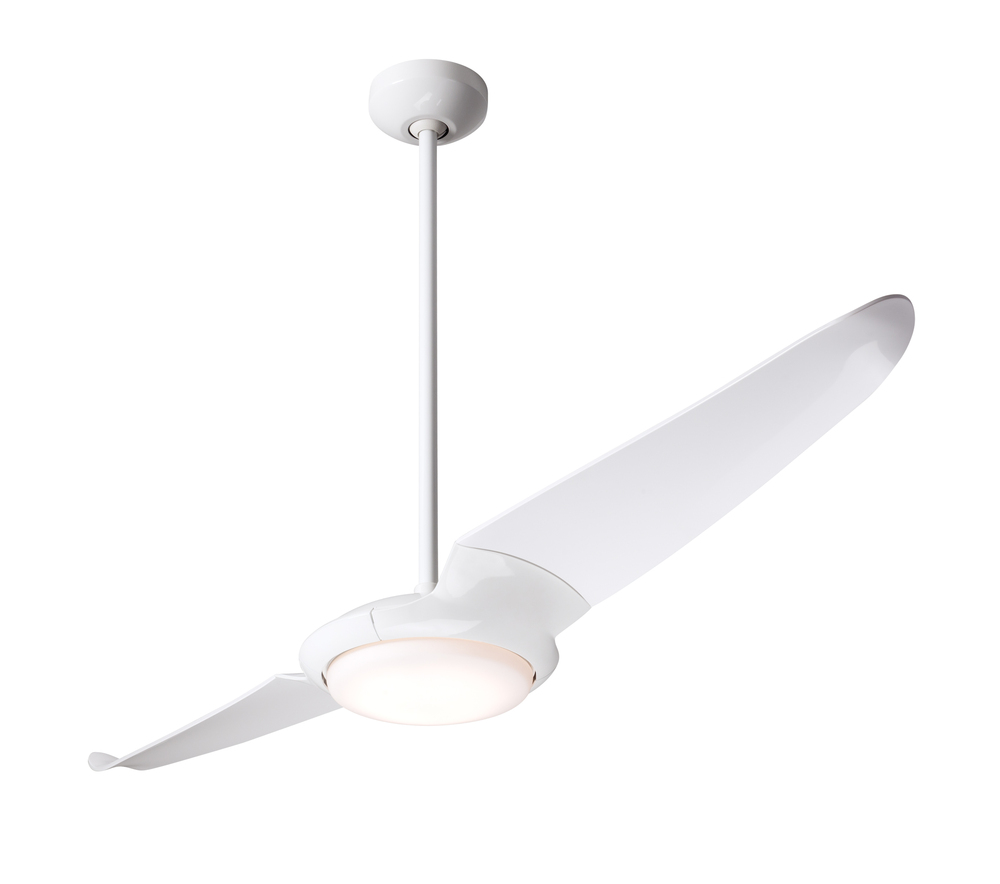 IC/Air (2 Blade ) Fan; Gloss White Finish; 56" White Blades; 20W LED; Remote Control