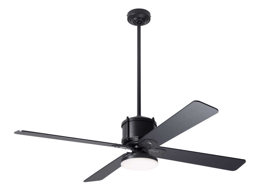 Industry DC Fan; Dark Bronze Finish; 50" Black Blades; 20W LED Open; Wall Control