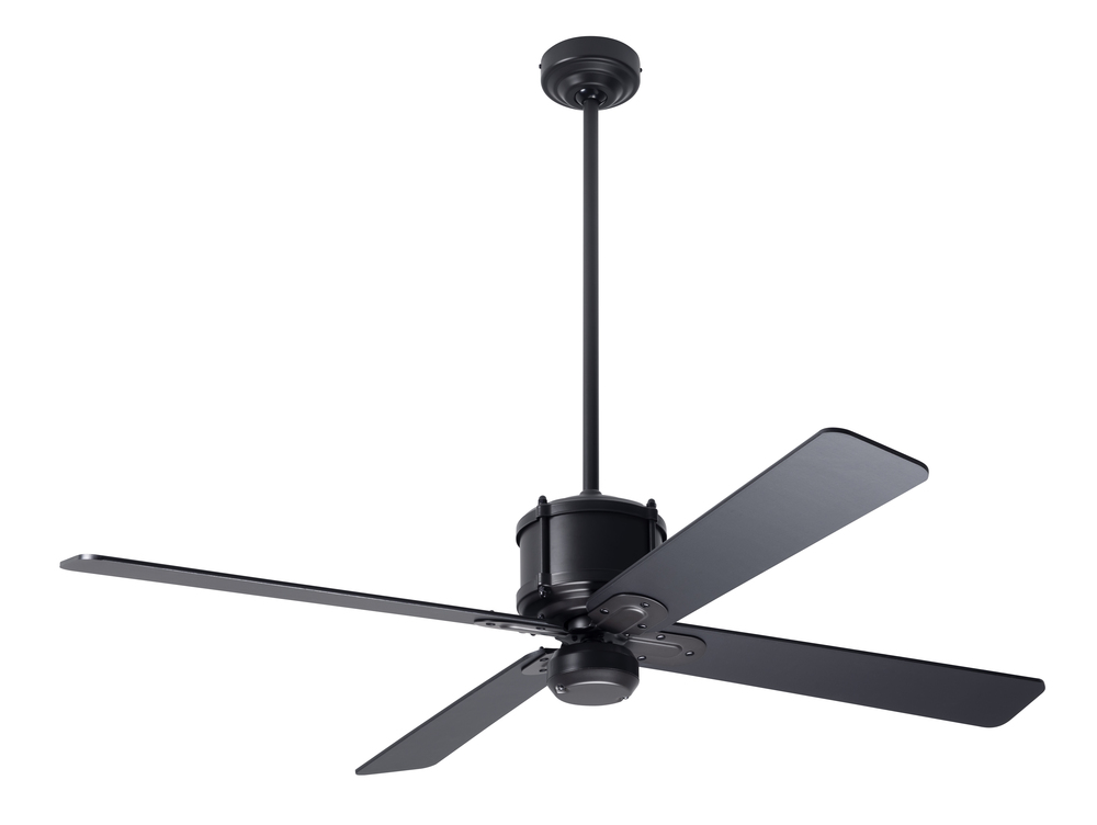 Industry DC Fan; Dark Bronze Finish; 50" Silver Blades; No Light; Wall Control