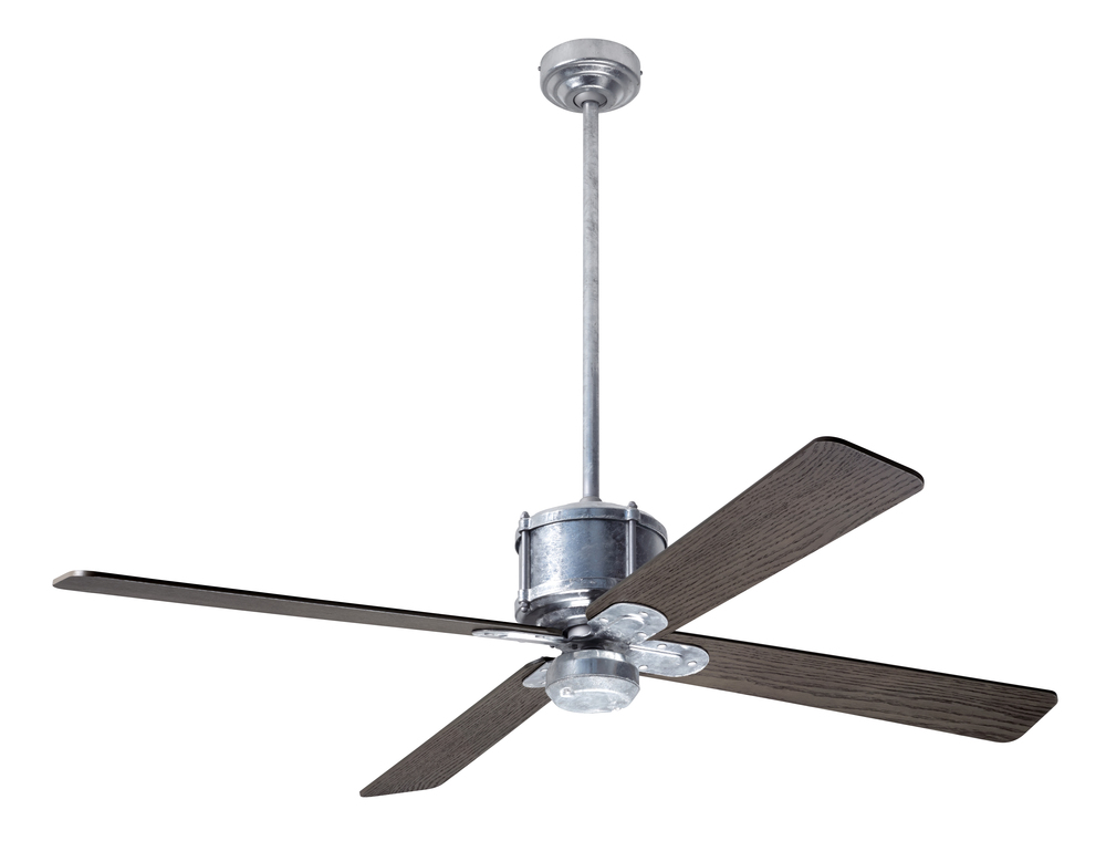 Industry DC Fan; Galvanized Finish; 50" Graywash Blades; No Light; Wall Control