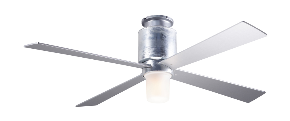 Lapa Flush Fan; Galvanized Finish; 50" Nickel Blades; 17W LED; Fan Speed and Light Control (3-wi
