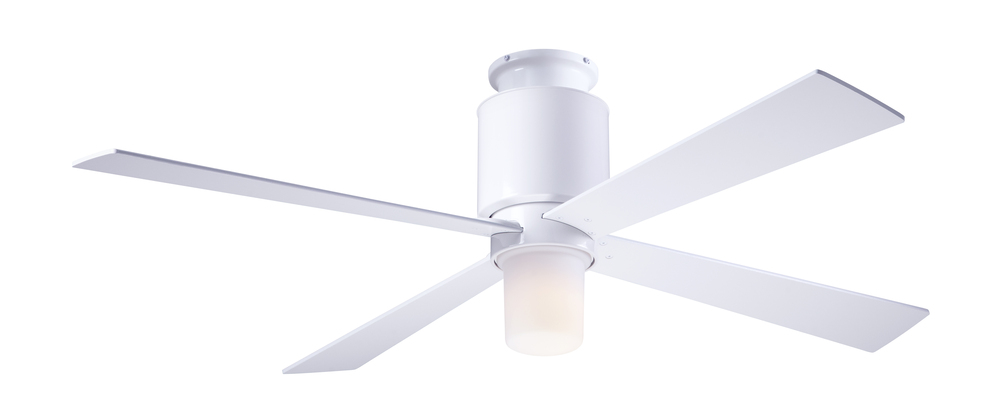 Lapa Flush Fan; Gloss White Finish; 50" White Blades; 17W LED; Fan Speed and Light Control (3-wi
