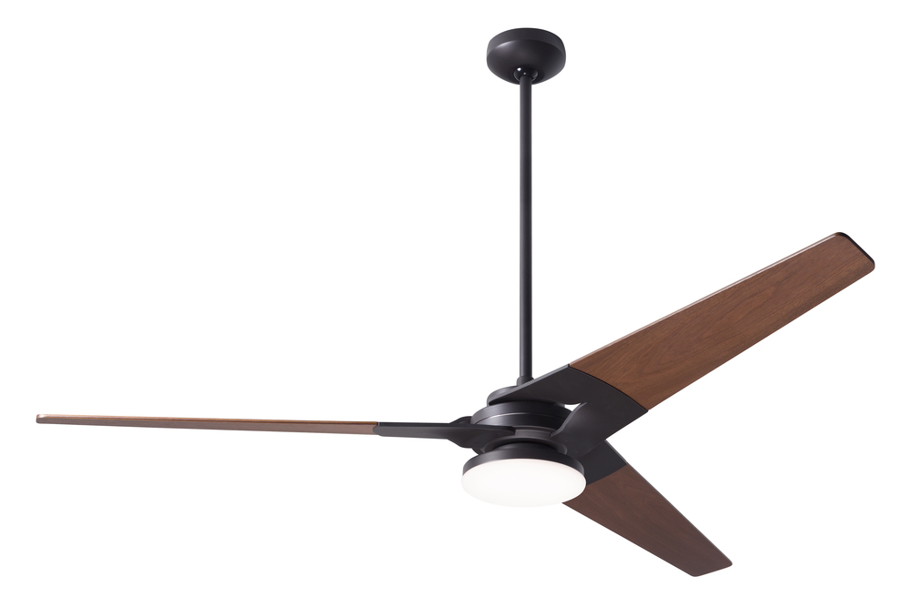 Torsion Fan; Dark Bronze Finish; 62" Mahogany Blades; 20W LED; Fan Speed and Light Control (3-wi