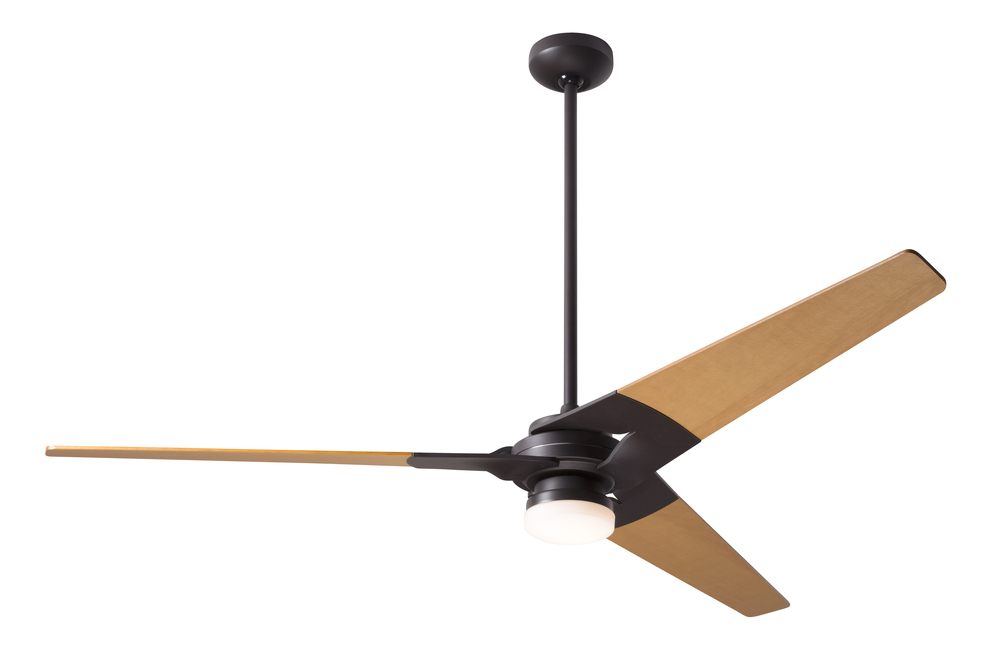 Torsion Fan; Dark Bronze Finish; 62" Maple Blades; 17W LED; Fan Speed and Light Control (3-wire)