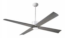 Modern Fan Co. NOU-MWBS-56-GY-NL-RC - Nouveau DC Fan; Matte White Finish w/ Brass; 56" Graywash Blades; No Light; Remote Control