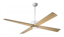 Modern Fan Co. NOU-MWBS-56-MP-NL-WC - Nouveau DC Fan; Matte White Finish w/ Brass; 56" Maple Blades; No Light; Wall Control