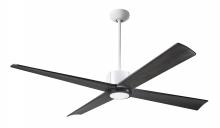 Modern Fan Co. NOU-MWGT-56-EB-NL-WC - Nouveau DC Fan; Matte White Finish w/ Graphite; 56" Ebony Blades; No Light; Wall Control