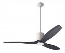 Modern Fan Co. LLX-GWIV-54-EB-NL-WC - LeatherLuxe DC Fan; Gloss White Finish with Ivory Leather; 54" Ebony Blades; No Light; Wall Cont