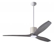 Modern Fan Co. LLX-GWIV-54-GY-NL-RC - LeatherLuxe DC Fan; Gloss White Finish with Ivory Leather; 54" Graywash Blades; No Light; Remote