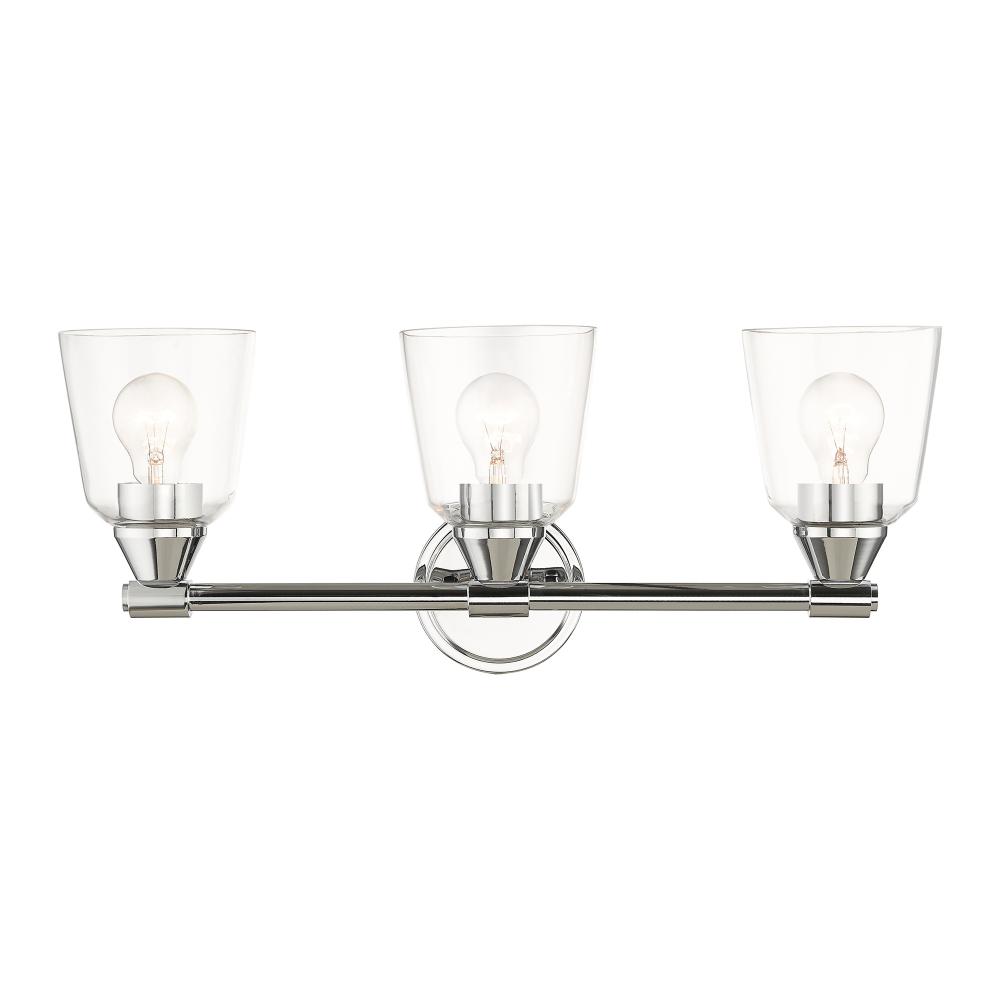 3 Light Polished Chrome Vanity Sconce