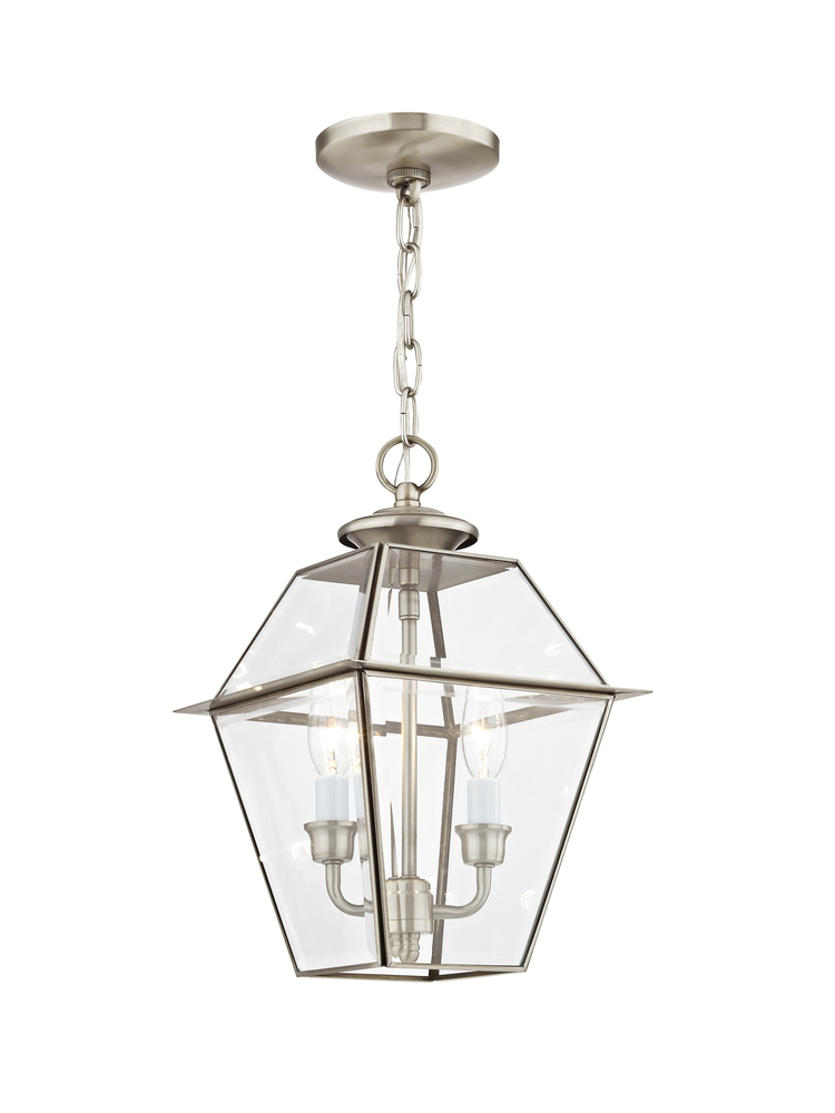 2 Light BN Outdoor Chain-Hang Lantern