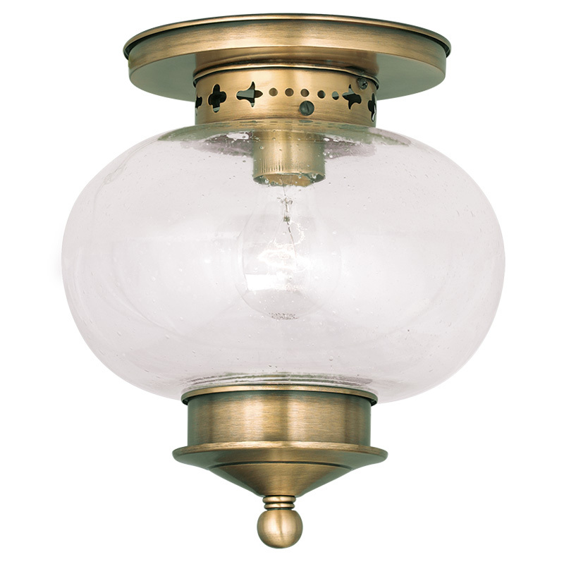 1 Light Antique Brass Ceiling Mount