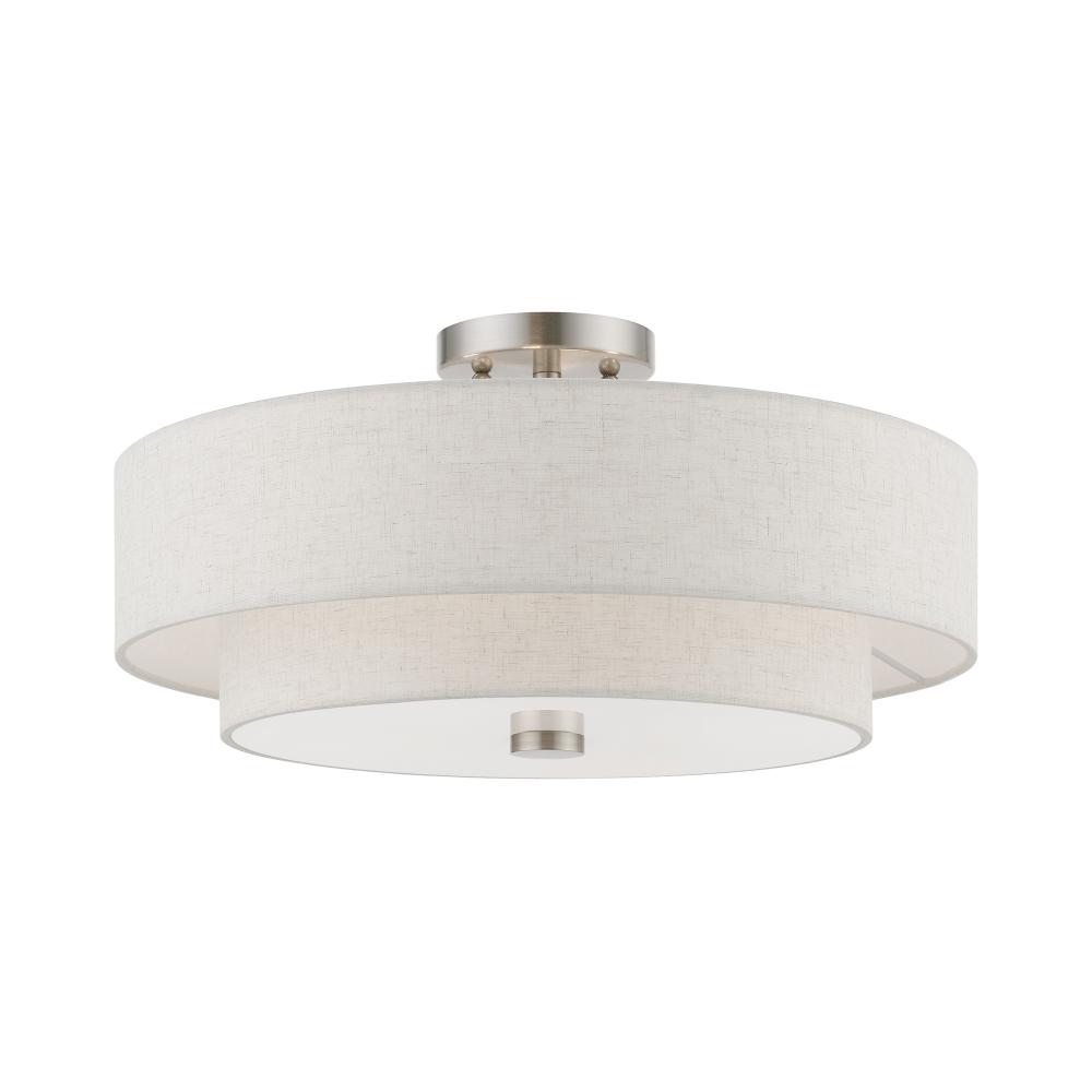 4 Light Brushed Nickel Semi-Flush