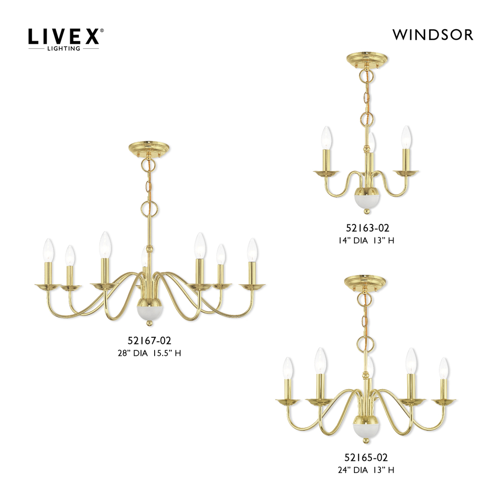 3 Lt Polished Brass Mini Chandelier