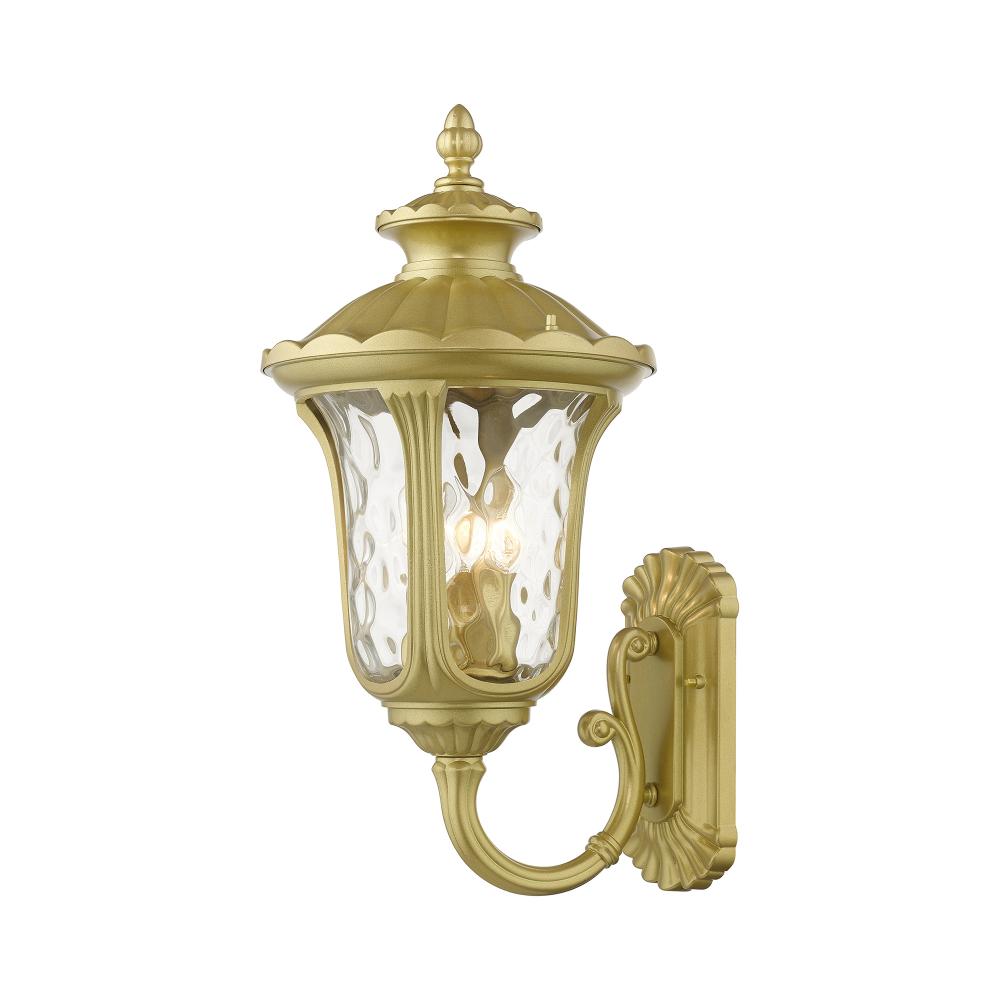 3 Light Soft Gold Outdoor Large Wall Lantern