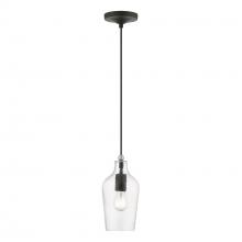 Livex Lighting 41240-04 - 1 Light Black with Brushed Nickel Accent Mini Pendant