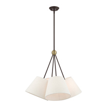 Livex Lighting 41384-07 - 4 Lt Bronze Shaded Chandelier