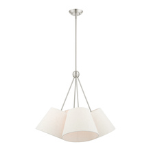 Livex Lighting 41384-91 - 4 Lt Brushed Nickel Shaded Chandelier