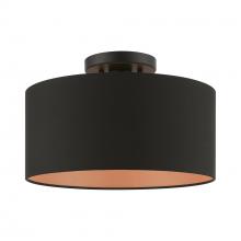 Livex Lighting 45613-04 - 1 Light Black Medium Semi-Flush