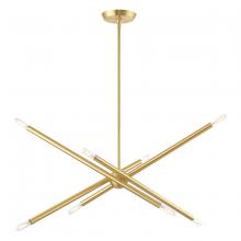 Livex Lighting 46778-12 - 8 Lt Satin Brass Linear Chandelier