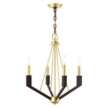 Livex Lighting 51164-12 - 4 Lt Satin Brass  Mini Chandelier