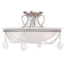 Livex Lighting 6524-91 - 3 Light Brushed Nickel Ceiling Mount