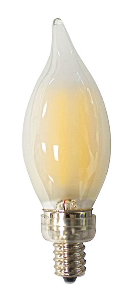 CANDELABRA LED BULB, E12, 110~130V, 5W 330LM FROSTED GLASS, BENT TIP 2700K DIMMABLE