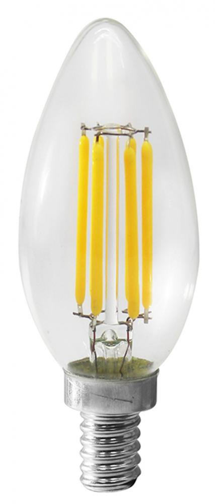 CANDELABRA LED BULB, E12, 110~130V, 5W 330LM CLEAR GLASS, 4000K DIMMABLE
