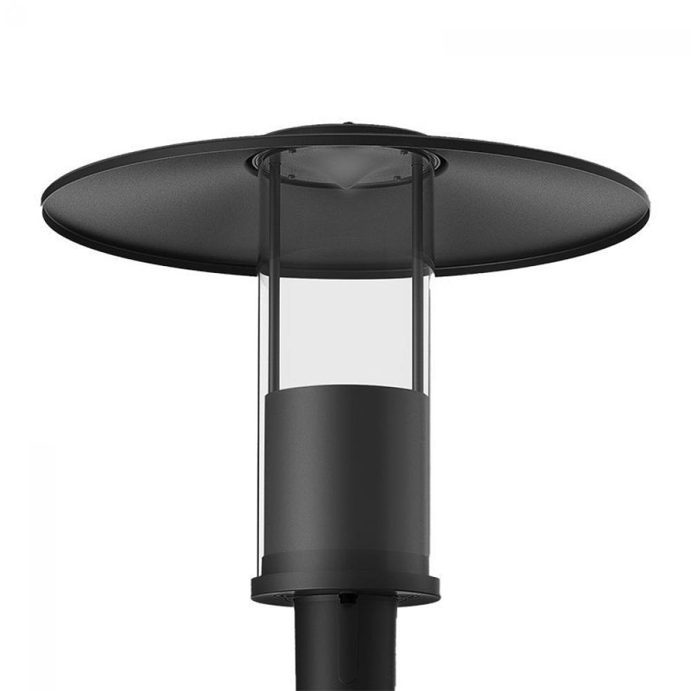 TOP-HAT GARDEN POST-TOP SELECTABLE 12/20/30/40W 30/40/50K, 2-3/8 POLES, 85D BEAM, BK