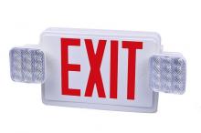 Westgate MFG C1 XT-CL-RW-EM - All LED Exit/Emergency Light Combo, Sgl/Dbl Face, Red Letters White Housing, 120/277V