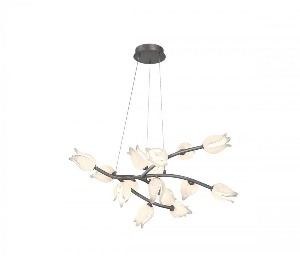 Belluno, 15 Light LED Chandelier, Brushed Vintage Grey