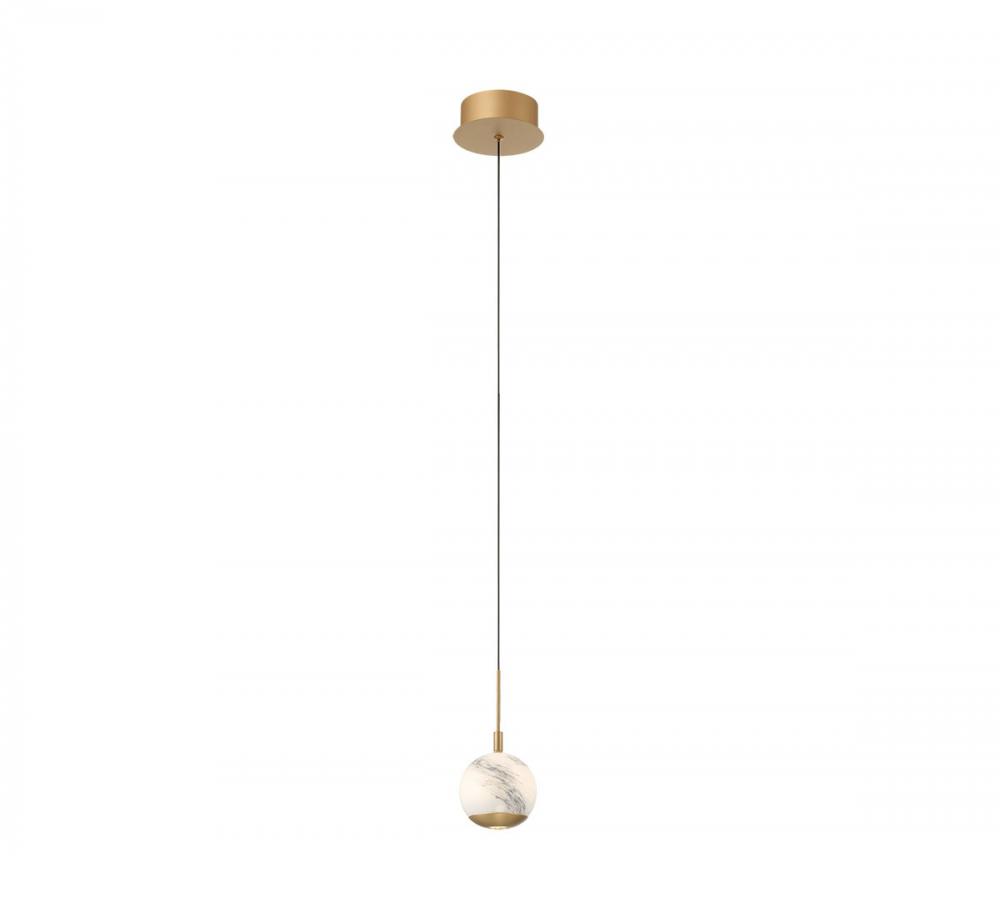 Baveno, 1 Light LED Pendant, Painted Antique Brass