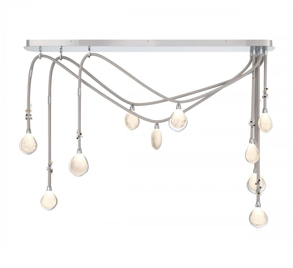 Bellissima, 10 Light Linear Chandelier, Chrome