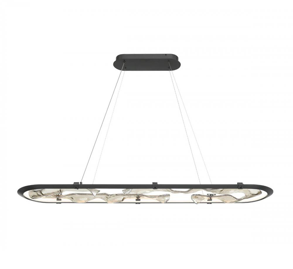 Nettuno 60" Oval LED Chandelier, 
Painted Brushed Grey