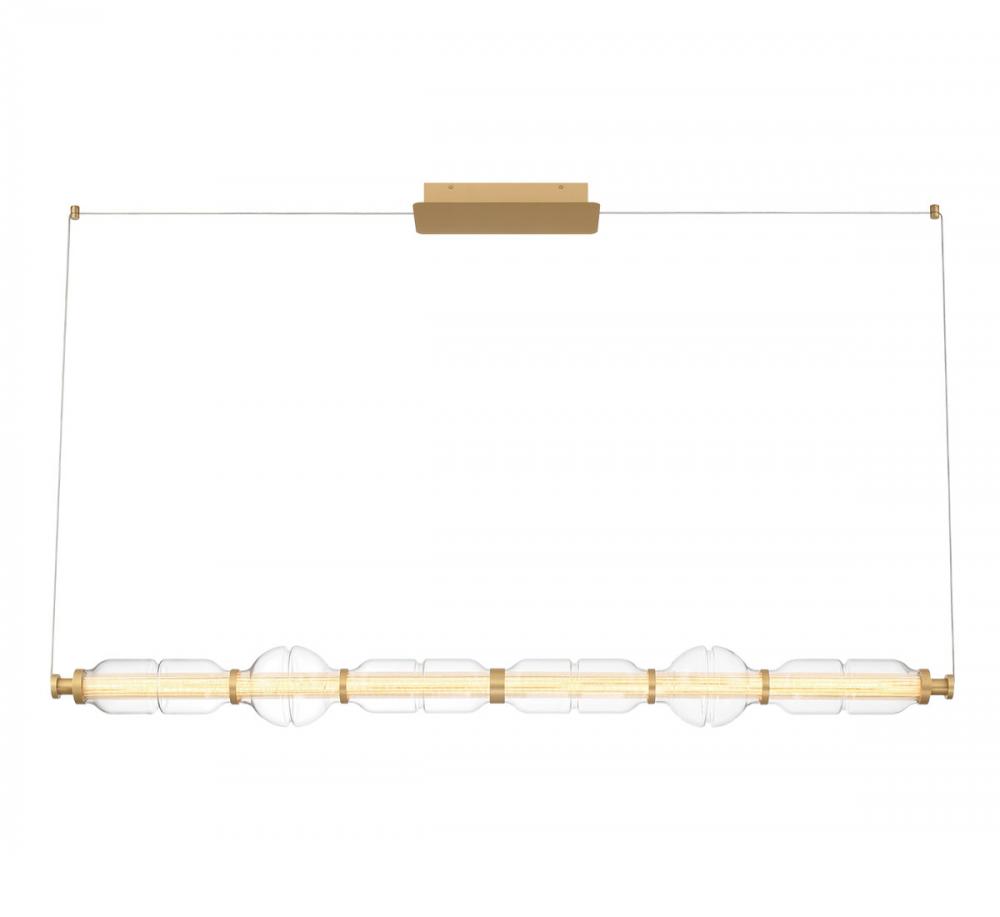 Milazzo, Large Linear Chandelier, Antique Brass