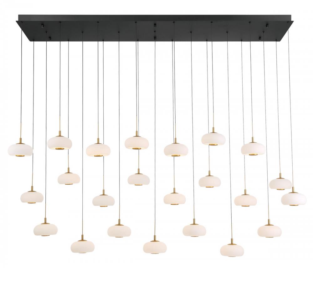 Adelfia, 23 light Rectangular LED Chandelier, Matte Black