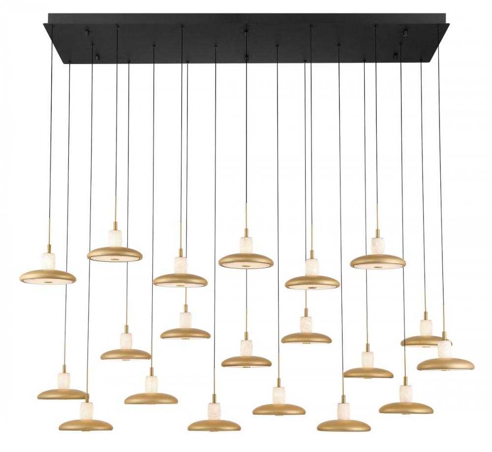 Mantova, 20 Light Rectangular LED Chandelier, Matte Black