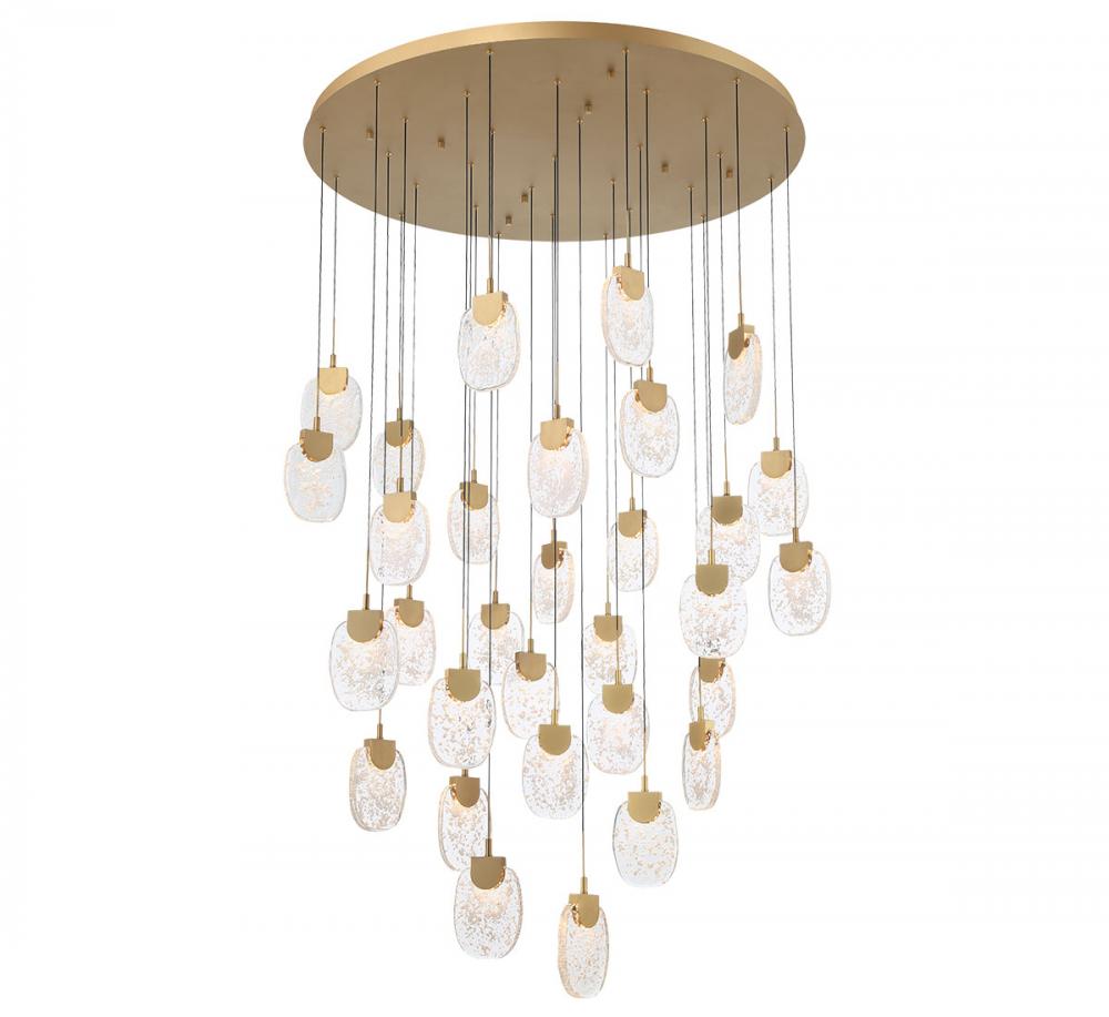 Castelo, 31 Light LED Grand Chandelier, Painted Antique Brass