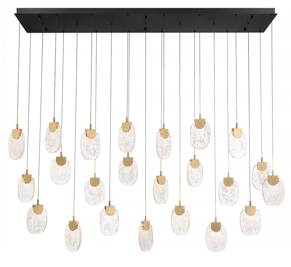 Castelo, 23 Light Rectangular LED Chandelier, Matte Black