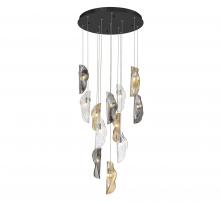 Lib & Co. US 10164-023-02 - Sorrento, 12 Light round LED Chandelier, Mixed, Black Canopy