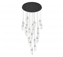 Lib & Co. US 10167-017-02 - Sorrento, 21 Light Round LED Chandelier, Clear, Black Canopy