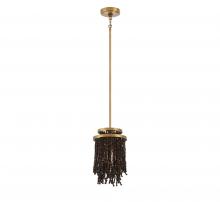 Lib & Co. US 10179-026 - Molfetta, 1 Light Pendant, Antique Brass with Black Beads