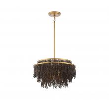 Lib & Co. US 10181-026 - Molfetta, 5 Light Chandelier, Antique Brass with Black Beads