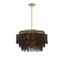 Lib & Co. US 10182-026 - Molfetta, 9 Light Chandelier, Antique Brass with Black Beads