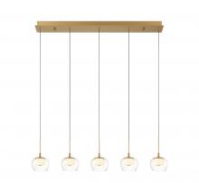 Lib & Co. US 10217-030 - Manarola, 5 Light Linear LED Chandelier, Painted Antique Brass