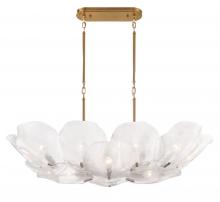 Lib & Co. US 12056-039 - Corato, 14 Light Chandelier, Brushed Brass with Translucent White Glass