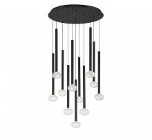 Lib & Co. US 12110-02 - Soffio, 11 Light Round LED Chandelier, Matte Black